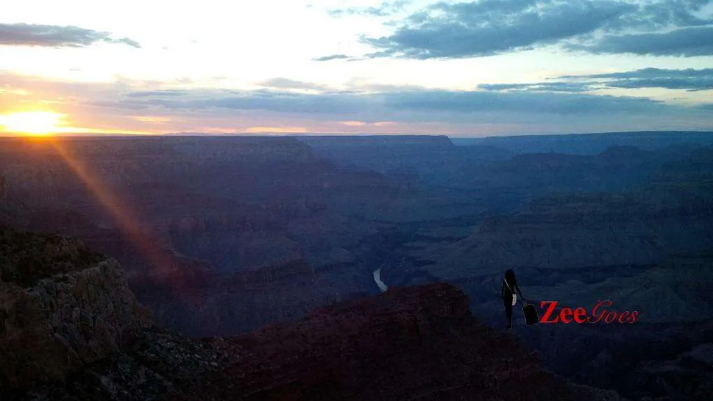 Torrey To Kayenta To The Grand Canyon! 38 Sunset over the grand canyon
