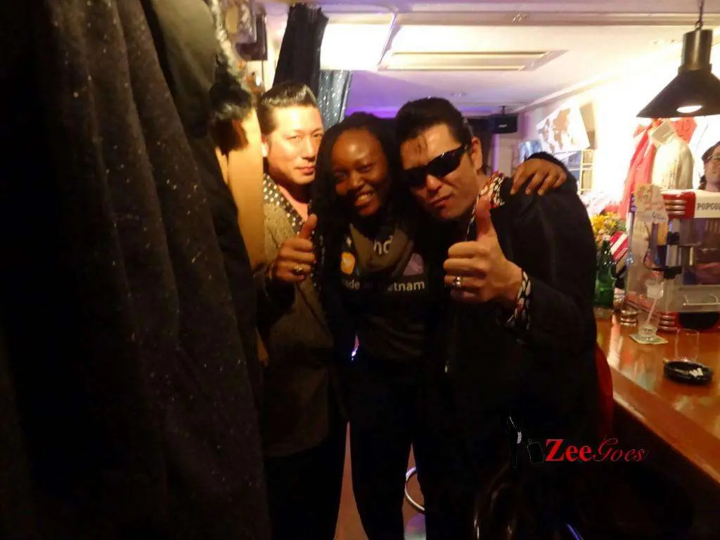 Went to an elvis theme bar, and these guys walked in. I just had to.