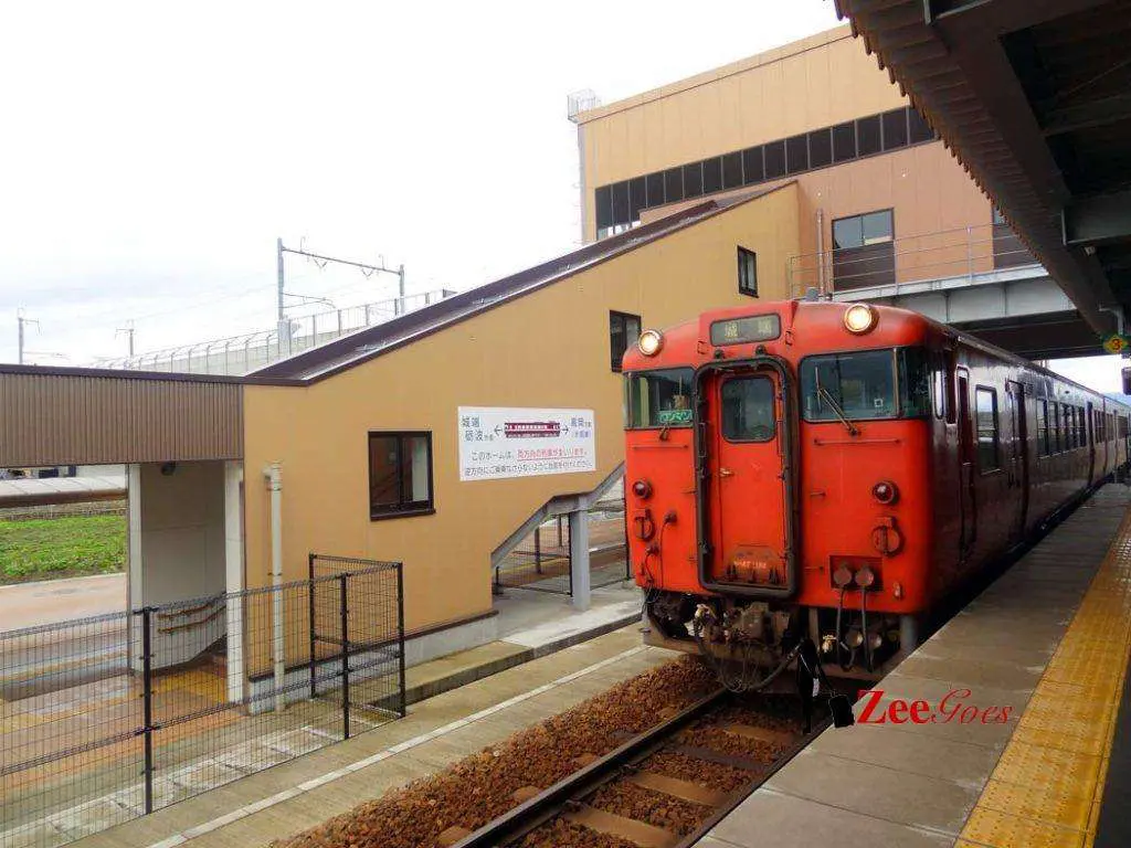Old train heading to the rural part of japan
