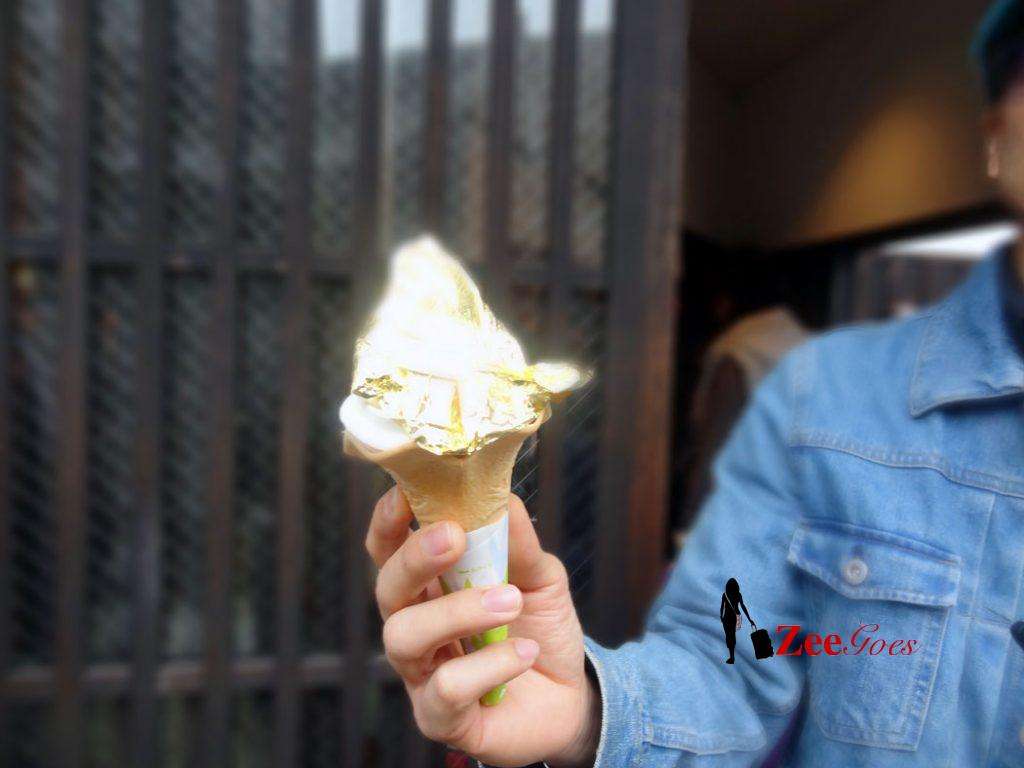 Travel Japan: All About The Bling And Sushi In Kanazawa 28 Gold bling in the ice cream. $9 for this... No thanks. Not paying to poop gold imho