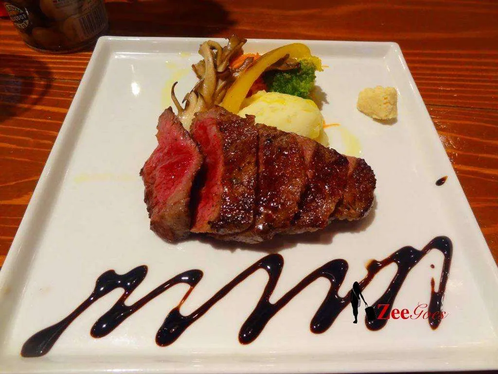 My meat in rare form. Juicy and delicious