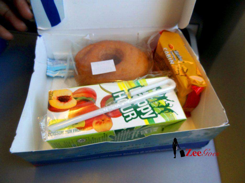 Snack time! The donut was hard, but good effort!