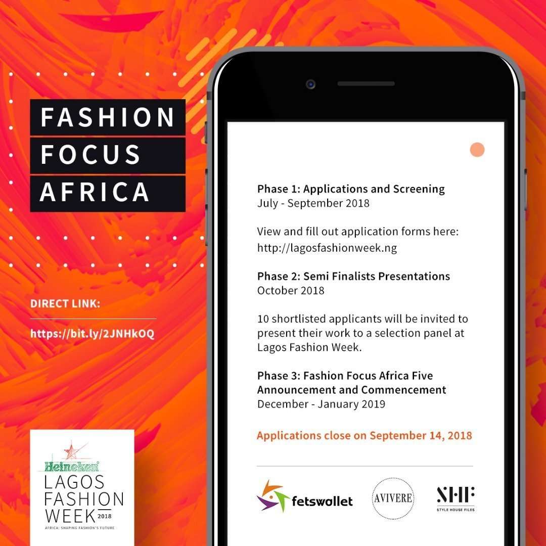 Now Open, FASHION FOCUS AFRICA APPLICATIONS for HEINEKEN LAGOS FASHION WEEK 2018