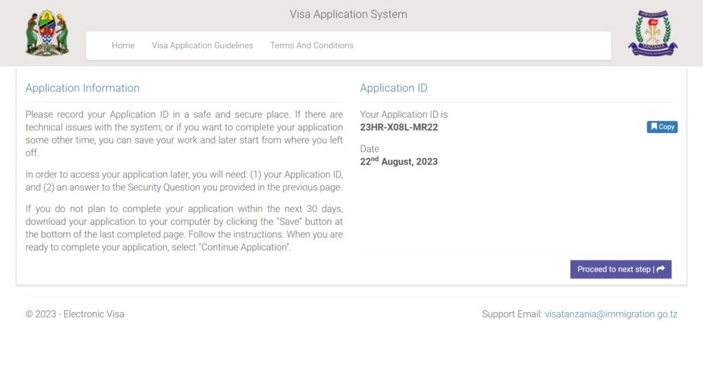 Image Guide for How to Apply Online for Visa to Tanzania